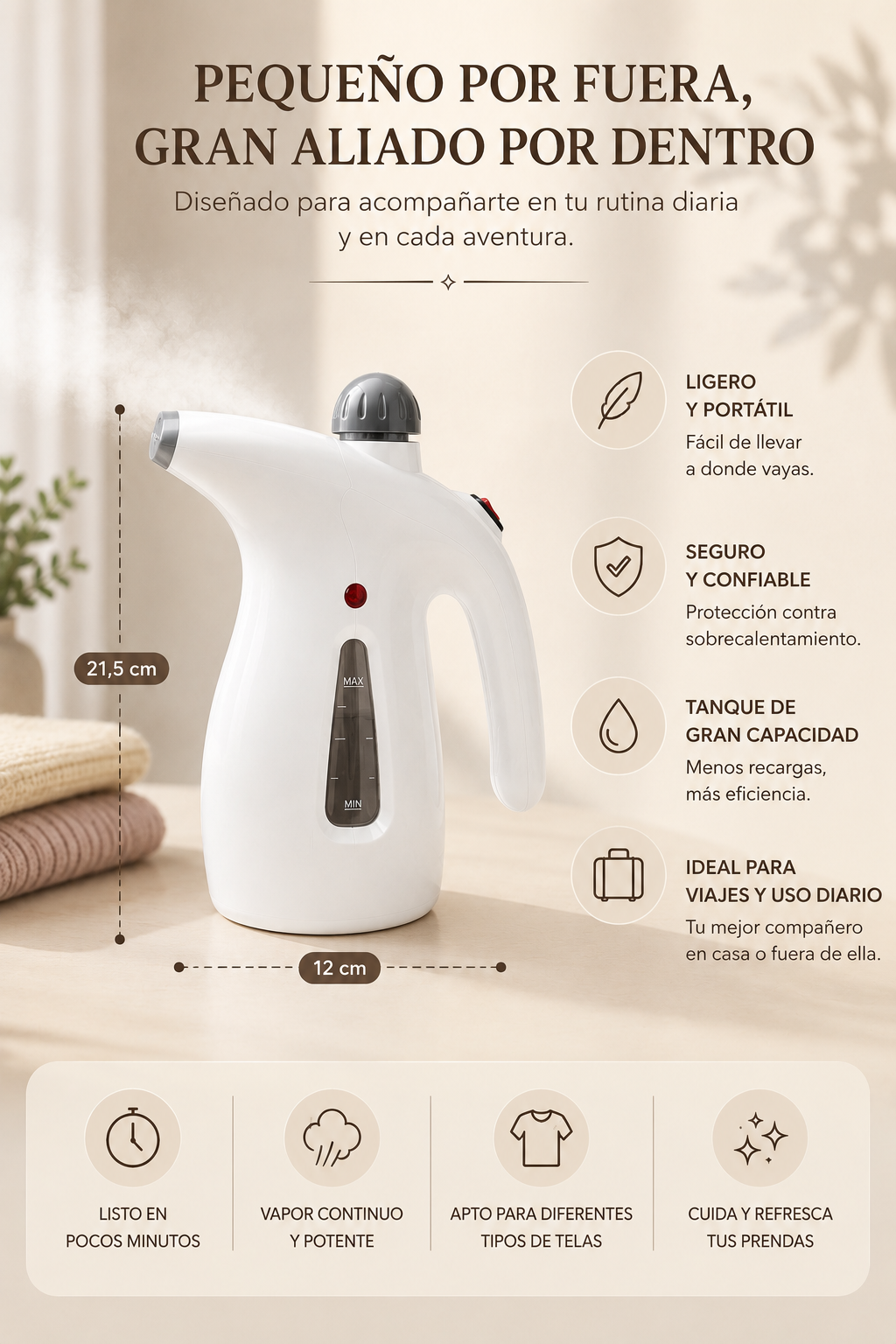 NUBORA™ Vaporizador de Ropa Portátil