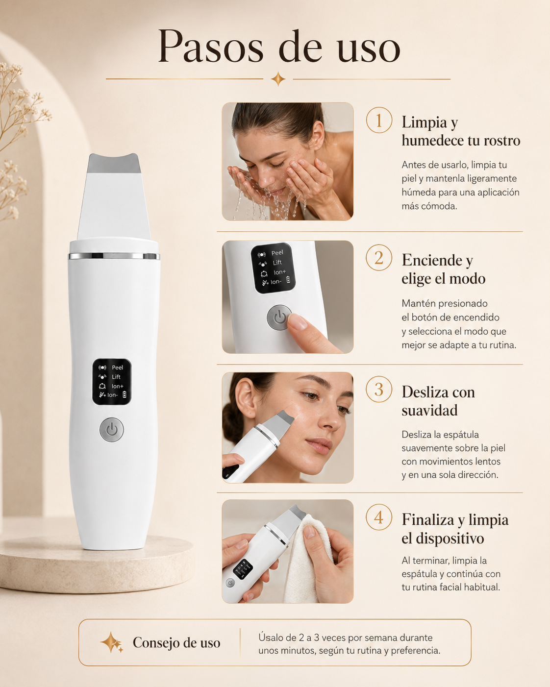 PURELIA™  Limpiador Ultrasónico Facial
