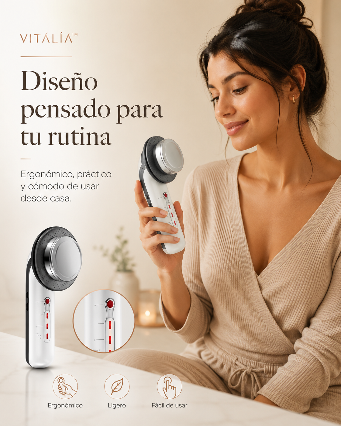 VITALÍA™ Masajeador Ultrasónico 3 en 1